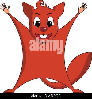 Fun zoo. Illustration of cute Flying squirrel Stock Vector