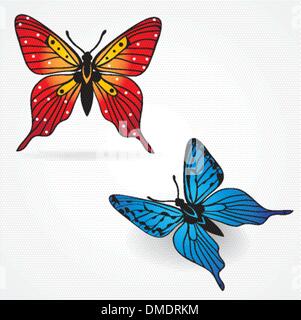 Various vector butterflies on  background Stock Vector