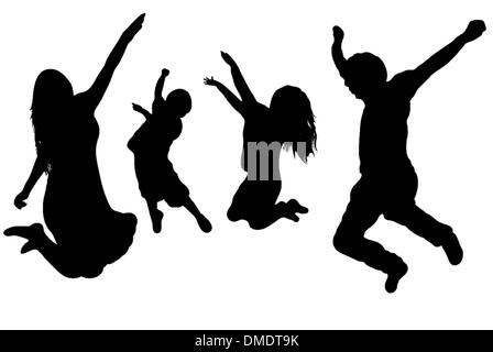 Jumping Family Stock Vector