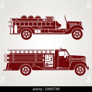 Vintage Fire Trucks Stock Vector