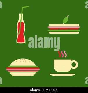 fast food icons set Stock Vector