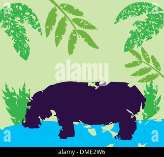 vector hippo Stock Vector