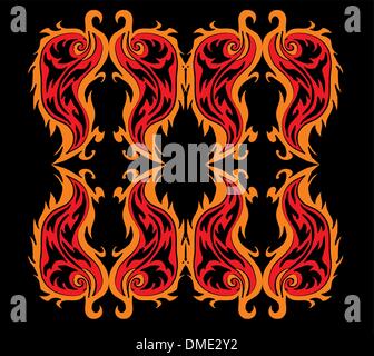 black background fire tribal vector art Stock Vector
