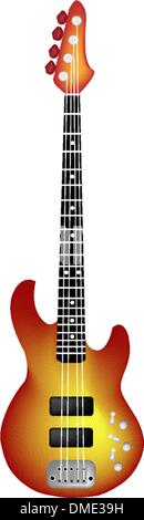 A Beautiful Red Electric Guitar on White Background Stock Vector