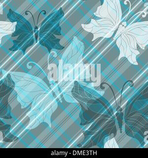 Seamless gray pattern with butterflies Stock Vector