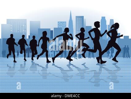 Running in the City Stock Vector