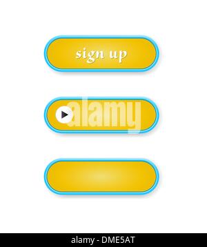 oval buttons set Stock Vector