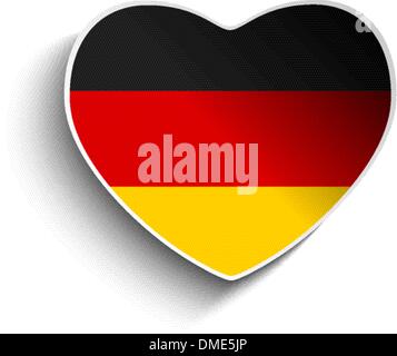 Germany Flag Heart Paper Sticker Stock Vector