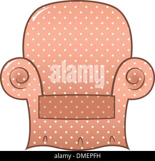 Vintage brown dotted chair isolated on white Stock Vector