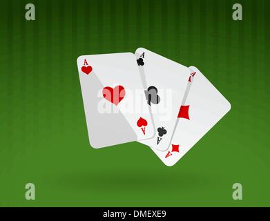 Vector illustration of cards on green background Stock Vector