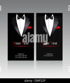 Vector business cards with elegant suits Stock Vector