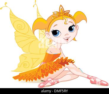 Little  orange fairy ballerina Stock Vector