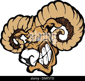 Ram Mascot Cartoon Vector Illustration Stock Vector