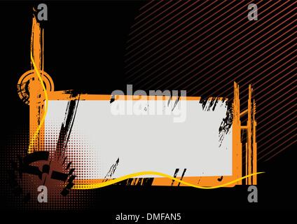 Black and orange industrial frame Stock Vector