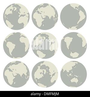 Set of vector globes Stock Vector