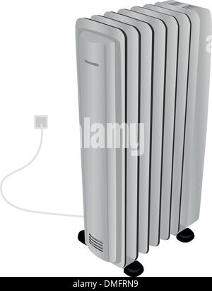 The oil electric heater isolated on white Stock Vector