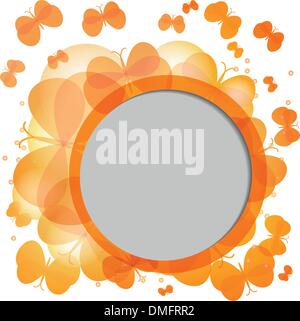 Abtract background with orange butterflies Stock Vector