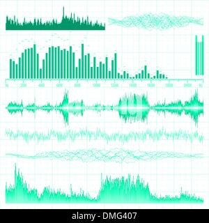 Sound waves set. Music background. EPS 8 Stock Vector