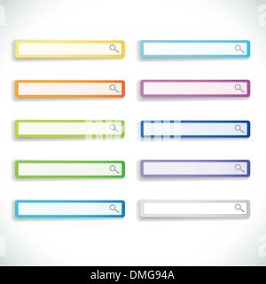 Set of color search bars Stock Vector