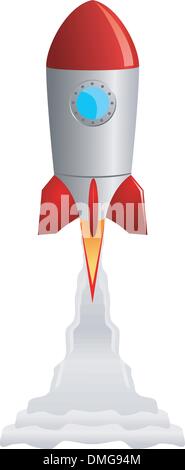 Vector image of the rocket taking off Stock Vector