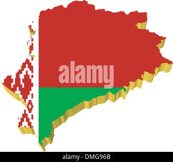 Vectors 3D map of Belarus Stock Vector