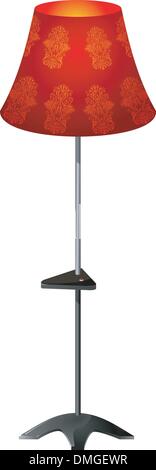 Red floor lamp. Vector Stock Vector