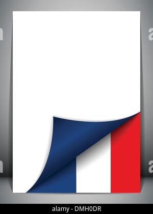 France Country Flag Turning Page Stock Vector