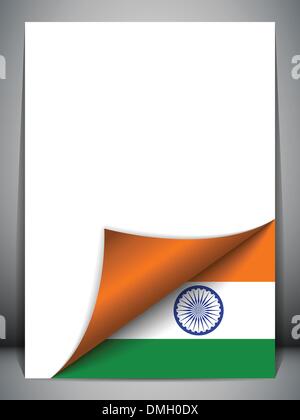 India Country Flag Turning Page Stock Vector