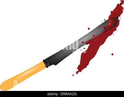 Knife in the blood Stock Vector