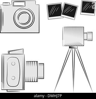 A set of cameras. eps10 Stock Vector
