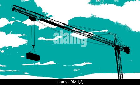 Tower crane sketch Stock Vector
