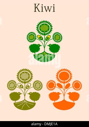 Kiwi pattern Stock Vector