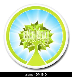 Ecological tree badge design Stock Vector