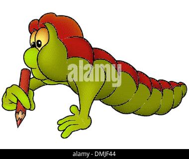 Worm Writing Stock Vector