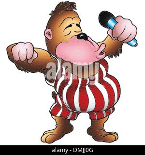 Gorilla With Microphone Stock Vector