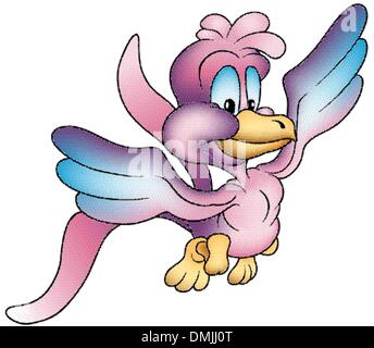 Pink Flying Bird Stock Vector