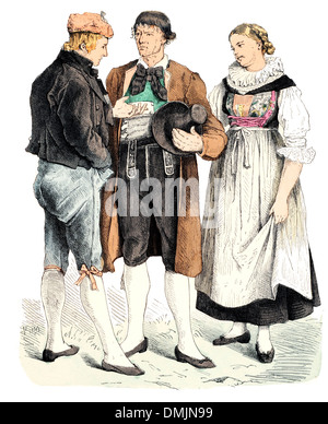 Fashion of Tyrol, Austria, 19th Century Stock Photo: 216634599 - Alamy