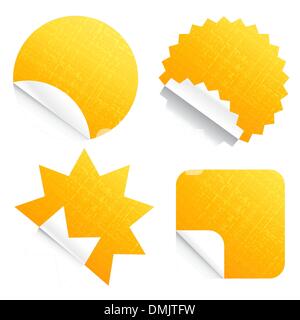 Peeling stickers technological set Stock Vector