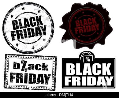 Black friday stamps and label Stock Vector