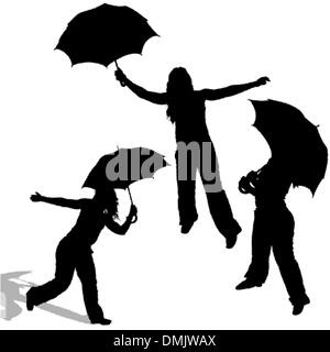 Girl With Umbrella Stock Vector