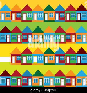 Seamless background houses Stock Vector