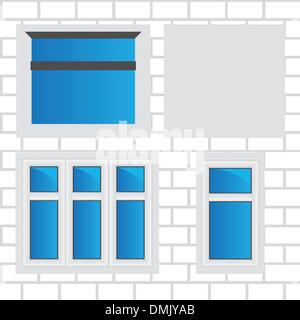 vector windows, brick wall Stock Vector Image & Art - Alamy
