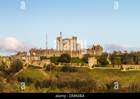 Dover Castle, founded in the 12th Century Dover Castle is the largest caste in England Stock Photo