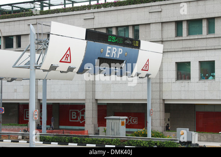 ERP, Electronic Road Pricing. Automated sensor for collecting road tolls. Singapore. Stock Photo