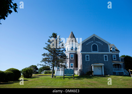 The harbor church in Old Harbor on Block island, Rhode Island, USA, a popular New England vacation location
