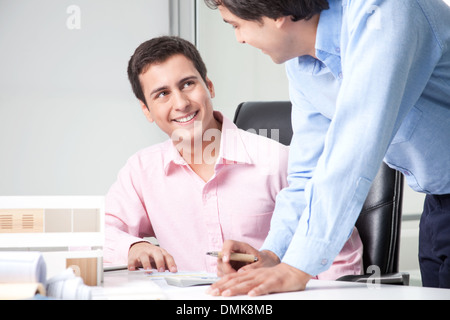 Two Male Architects at Workplace Stock Photo