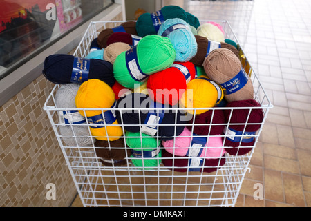 Brightly Colored balls of wool Knitting Stock Photo