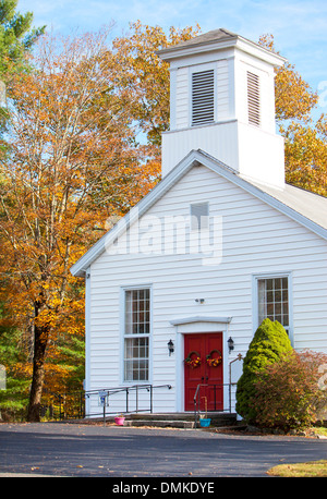 Traditional American Church in Autumn
