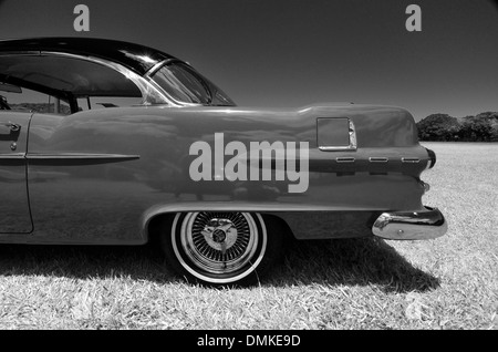 rear side view of pontiac in black and white Stock Photo