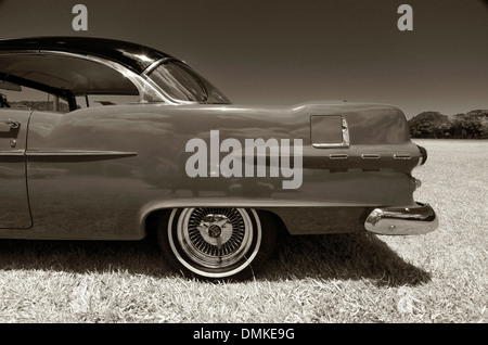 rear side view of pontiac in black and white sepia Stock Photo